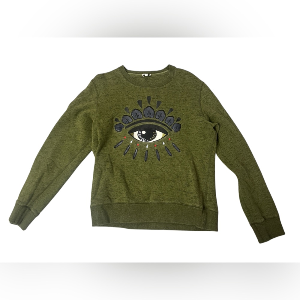 Green Kenzo embroidered crew neck sweatshirt size Large